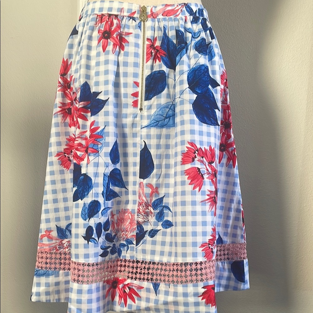 Draper James A-Line Knee-Length Red and Blue Skirt Size 6 - Picture 7 of 10